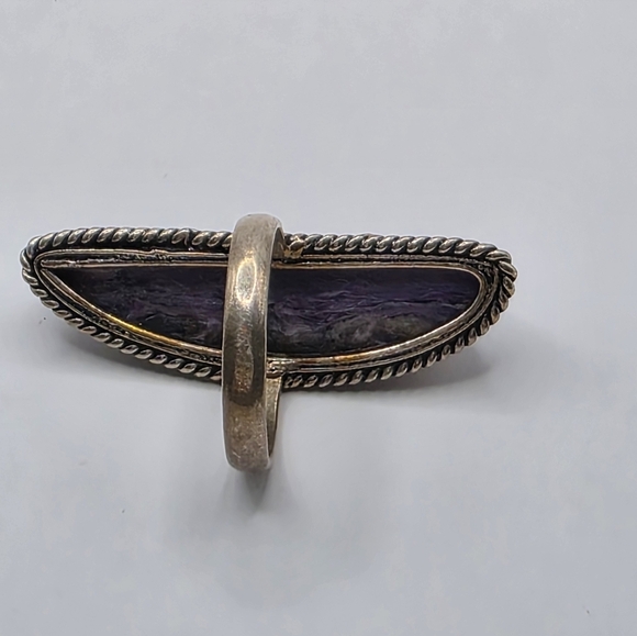 Artisan Sterling Silver Ring Purple Charolite Size 8 - Picture 4 of 7